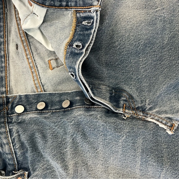 Denim Frayed Hem Mini Skirt - Picture 5 of 8